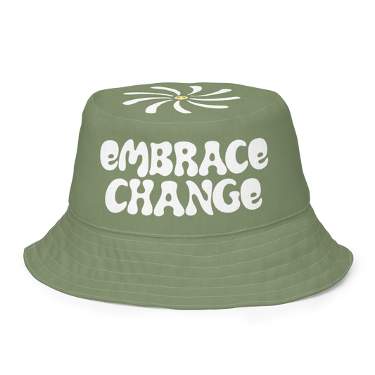Green 'Embrace Change' Reversible Bucket Hat