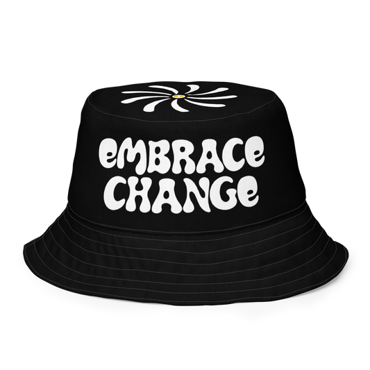 Black 'Embrace Change' Reversible Bucket Hat