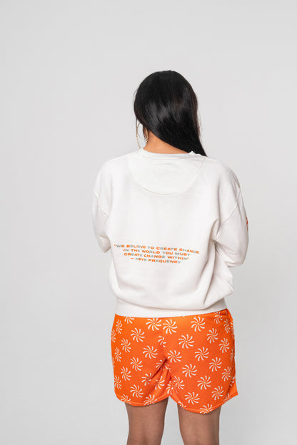 Orange 'Embrace Flower' Shorts